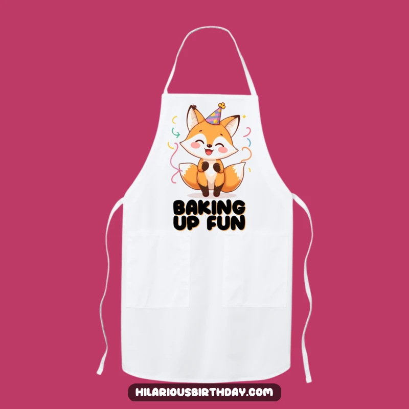 Funny Fox Party Apron: Cook with Cheer - Cheerful Character's Festive Kitchen Fun