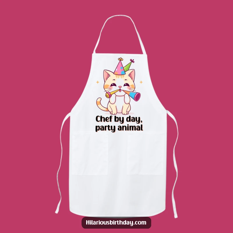 Funny Kawaii Cat Apron: Kitchen Party!, A Chef's Funny Gift!