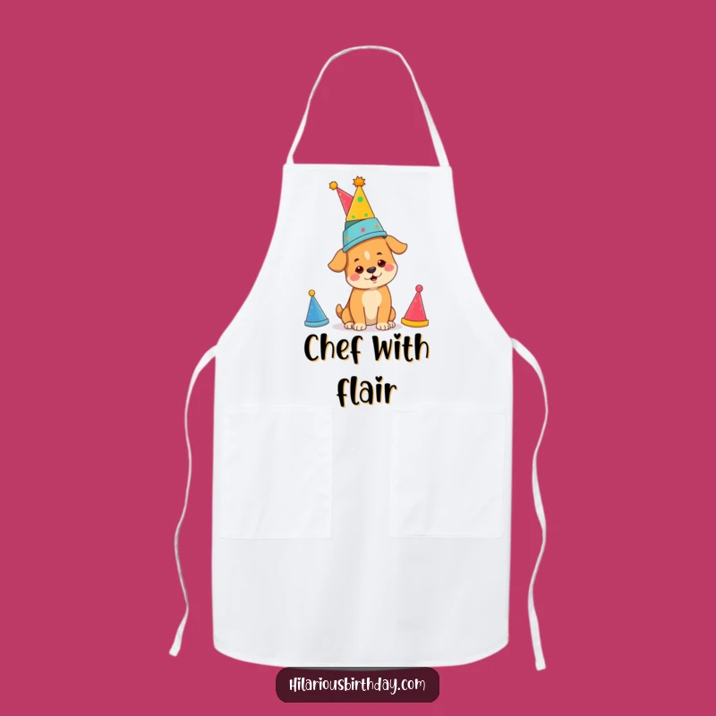 Funny Dog Party Hat Apron: Determined Kitchen Wear for a Hilarious Gift
