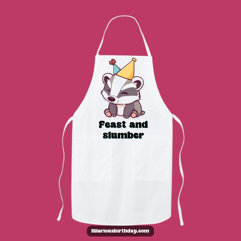 Funny Sleepy Badger Apron: Cook with Calm - Great Kitchen Gift
