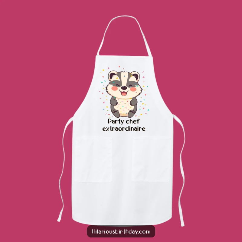 Funny Badger Confetti Apron: Happy Chef Animal, Ideal Funny Gift!