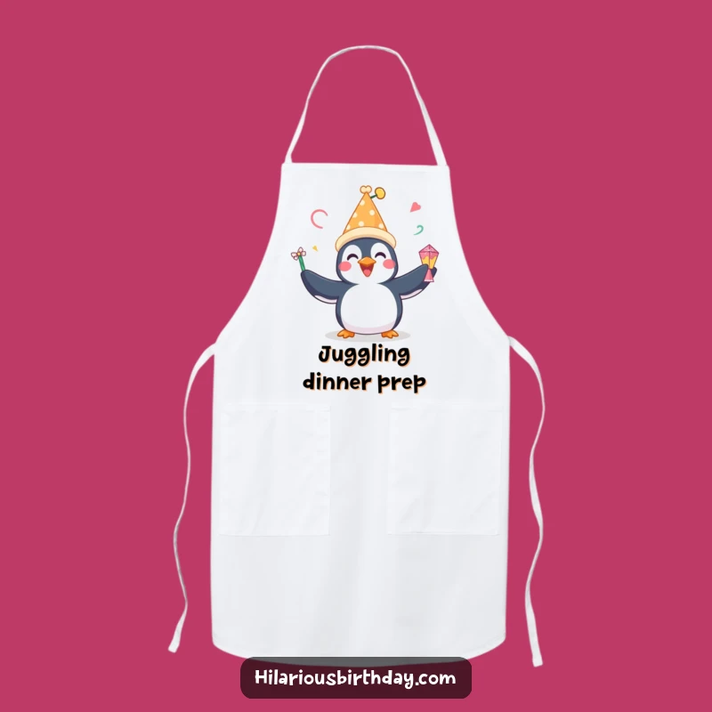 Funny Penguin Juggling Apron: Chef of Fun, Perfect Party Prep Gift