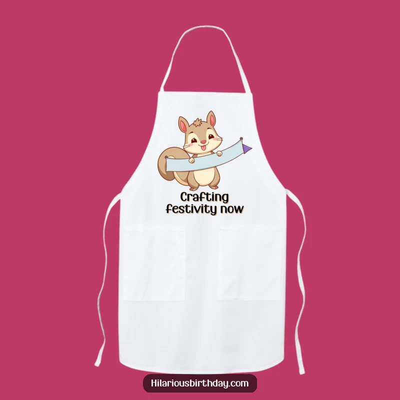 Funny Squirrel Banner Apron: Kitchen Fun for Cooks, A Playful Chef's Funny Gift