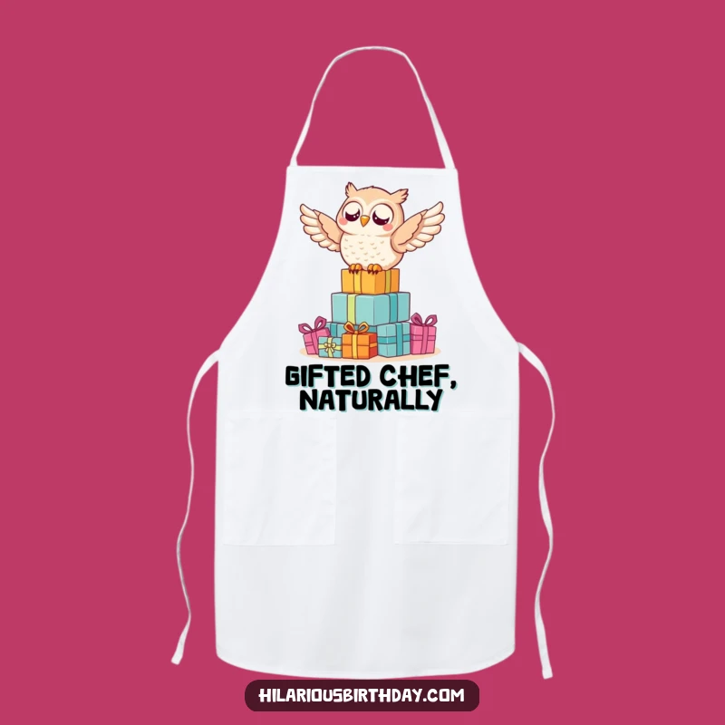 Funny Owl Gift Apron: Delighted Chef Owl, Ideal Funny Gift!