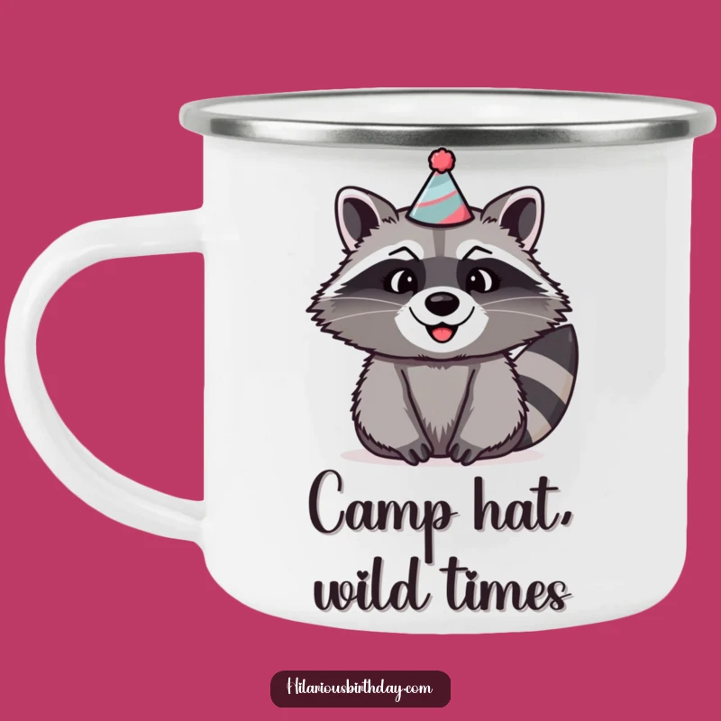 Funny Raccoon Party Camping Mug: Durable Silly Hat Raccoon, Perfect Funny Gift!