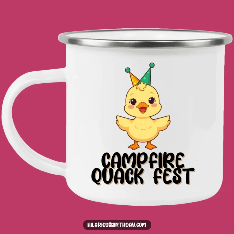 Funny Duckling Party Crown Camping Mug: Celebrate Outdoors with a Quack!