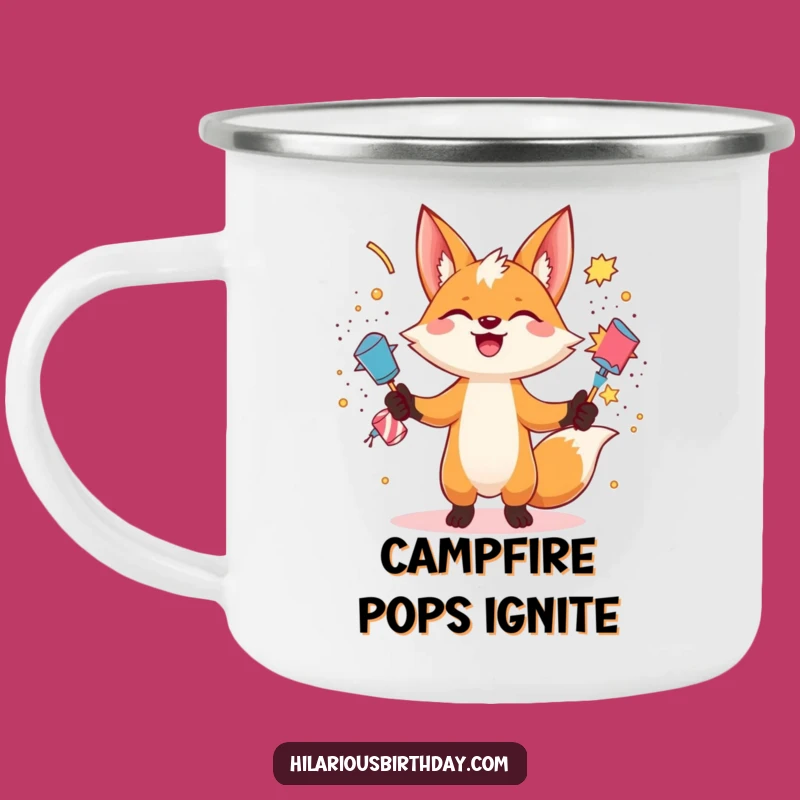 Funny Fox Popper Camping Mug: Rugged & Fun Drinkware, A Perfect Funny Gift