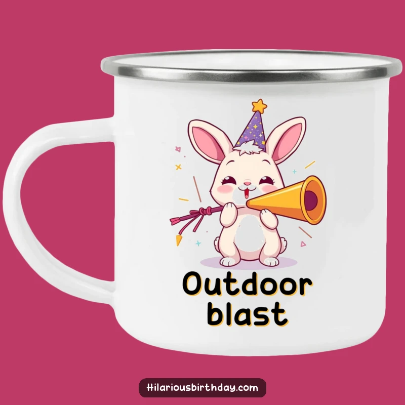 Funny Rabbit Party Camping Mug: Festive Drinks with This Horn Blower Companion