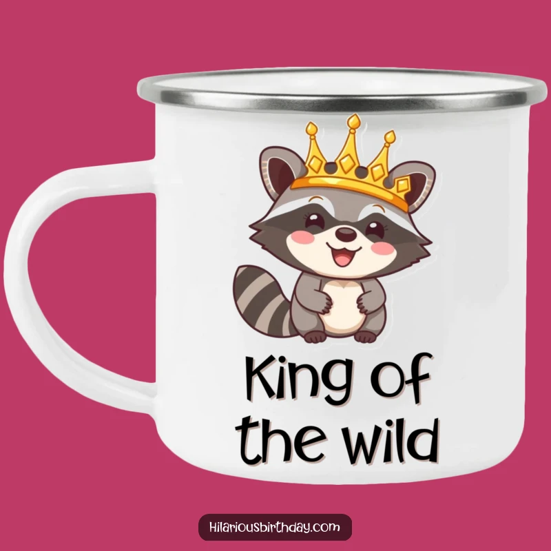 Funny Raccoon Camping Mug: Happy King Outdoors, Triumphant Camp Gift