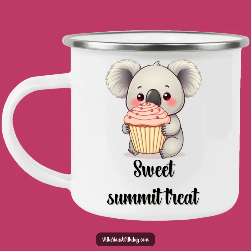 Funny Koala Cupcake Camping Mug: Enjoy Sweet Sips Outdoors!