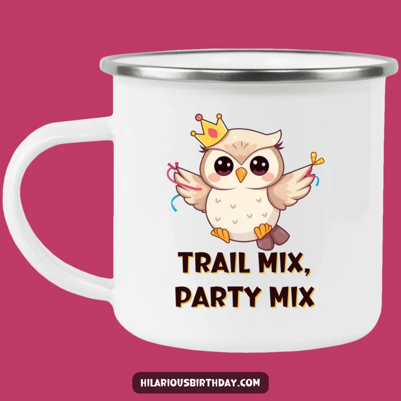 Durable Funny Owl Camping Mug: Whimsical Party Character - Outdoor Gift!