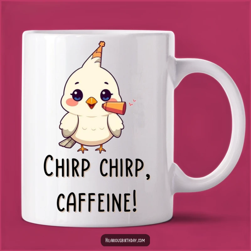 Funny Bird Party Blower Mug: Kawaii Chirp, Celebratory & Humorous Gift!