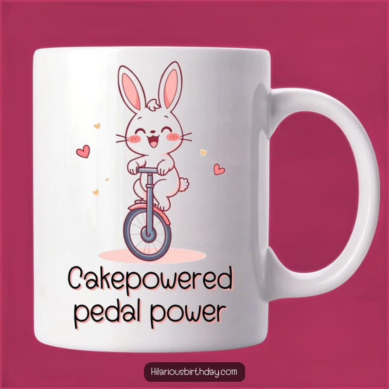 Funny Rabbit Unicycle Cake Mug: A Hilarious Birthday Gift for Unicyclists