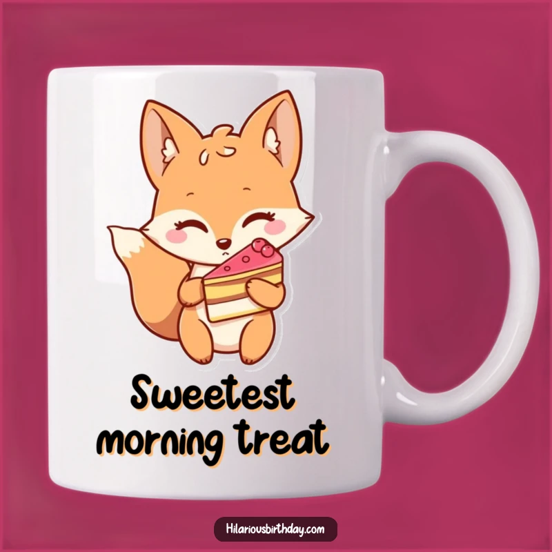 Funny Winking Fox Mug: Cake Lover's Treat for a Hilarious and Funny Gift