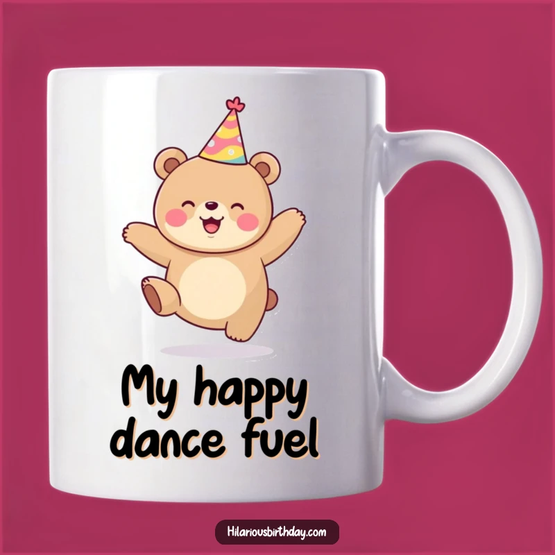 Funny Kawaii Bear Party Hat Jumping Mug - Perfect Joyful Gift Idea