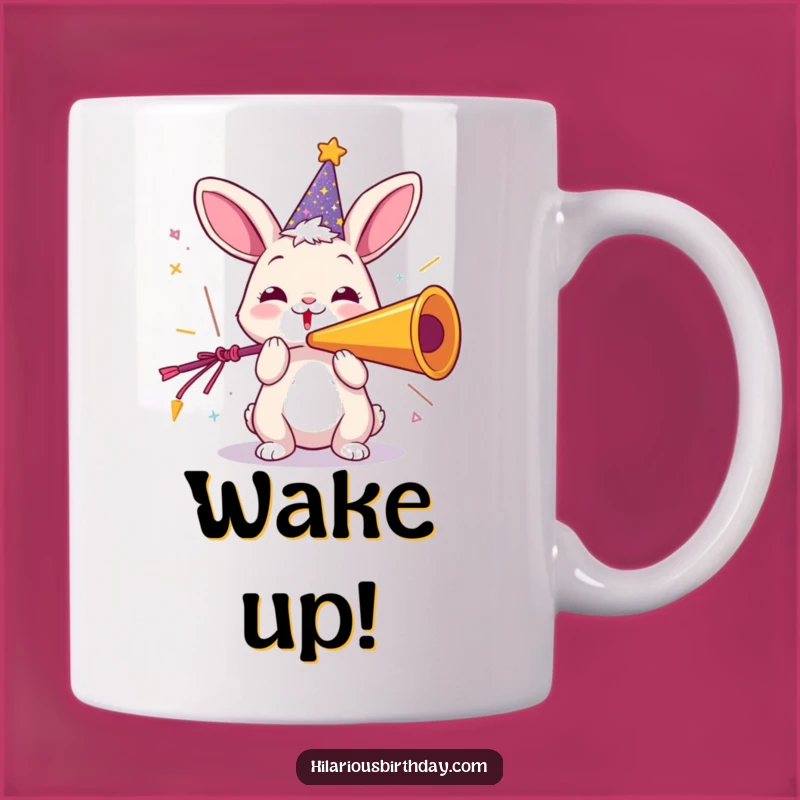 Funny Rabbit Party Mug: Joyful Horn Blower, Perfect Fun Gift!