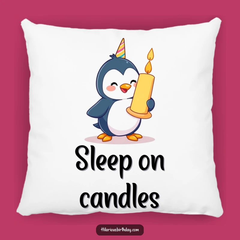 Cozy Funny Penguin Pillow: Waddling Candle - Fun Gift!