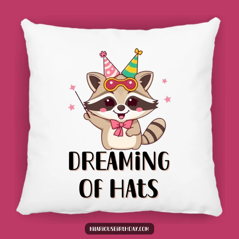 Cozy Funny Raccoon Pillow: Juggling Mask - Fun Gift!