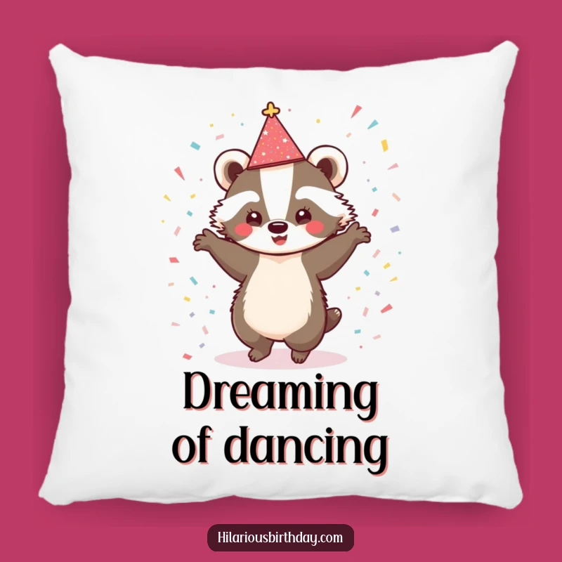Funny Badger Dancing Pillow: Sparkly Comfort, Perfect Festive Accent Gift