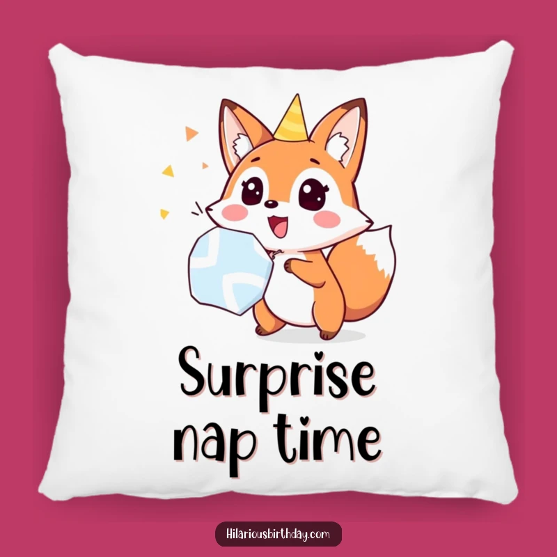 Funny Fox Party Popper Pillow: Cozy Surprise for a Hilarious Gift