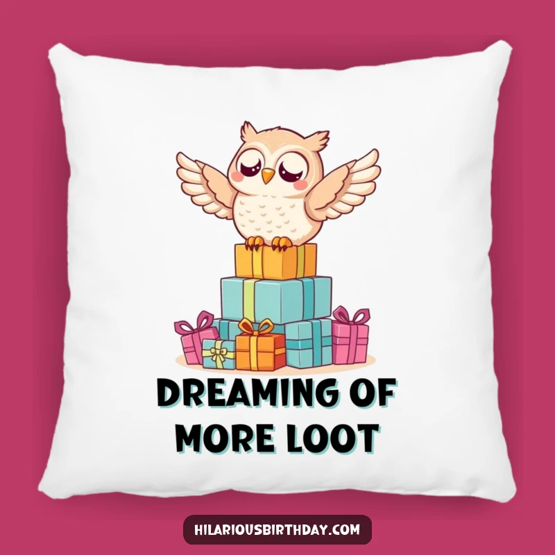 Funny Owl Gift Pillow: Cozy Delighted Rider Cushion, Perfect Funny Gift!