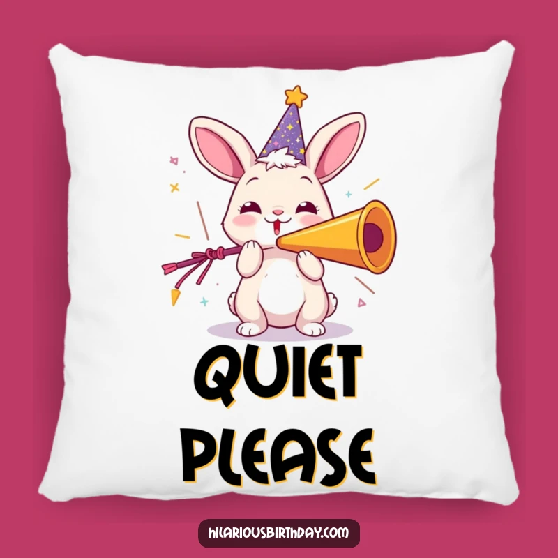 Funny Rabbit Party Pillow: Cozy Cuddles with Festive Horn Blower