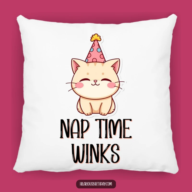 Cute Kawaii Cat Party Pillow Funny Gift: Snuggle & Wink!