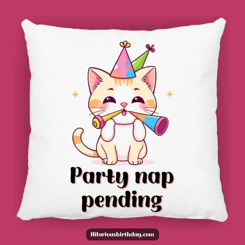 Funny Kawaii Cat Pillow: Cozy Party!, A Dreamy Funny Gift!