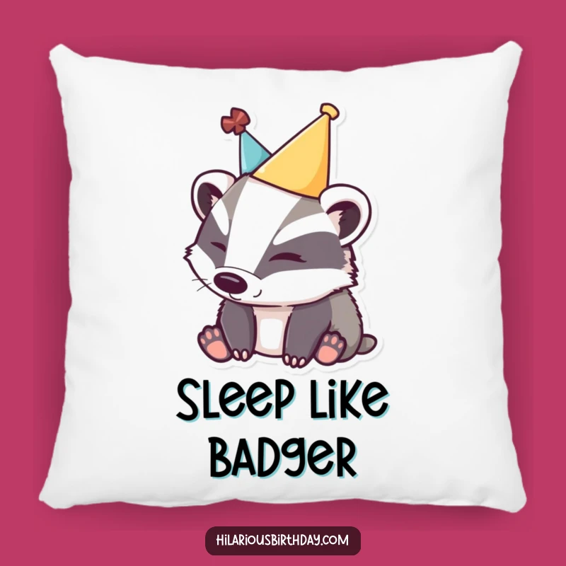 Funny Sleepy Badger Pillow: Comfy Relaxation for Your Home - Perfect Gift