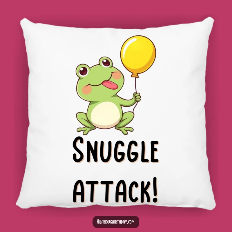 Funny Frog Balloon Pop Pillow: Cozy & Comical, Soft Cushion Gift!