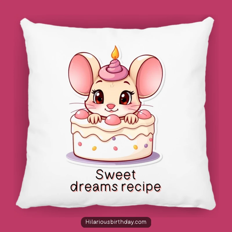 Cozy Funny Mouse Pillow: Curious Cake Peek - Gift!