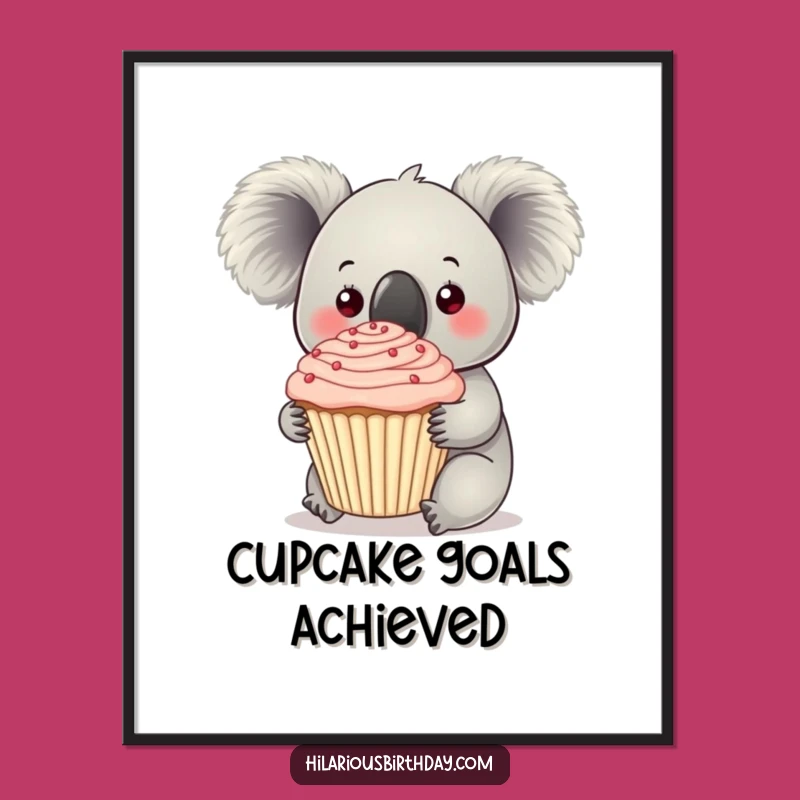 Funny Koala Cupcake Digital Art: Sweeten Your Walls Instantly!