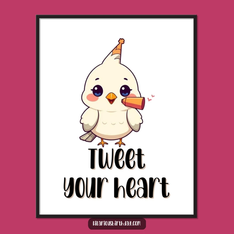 Funny Bird Party Blower Digital Print: Kawaii Celebration, Instant Cheer!