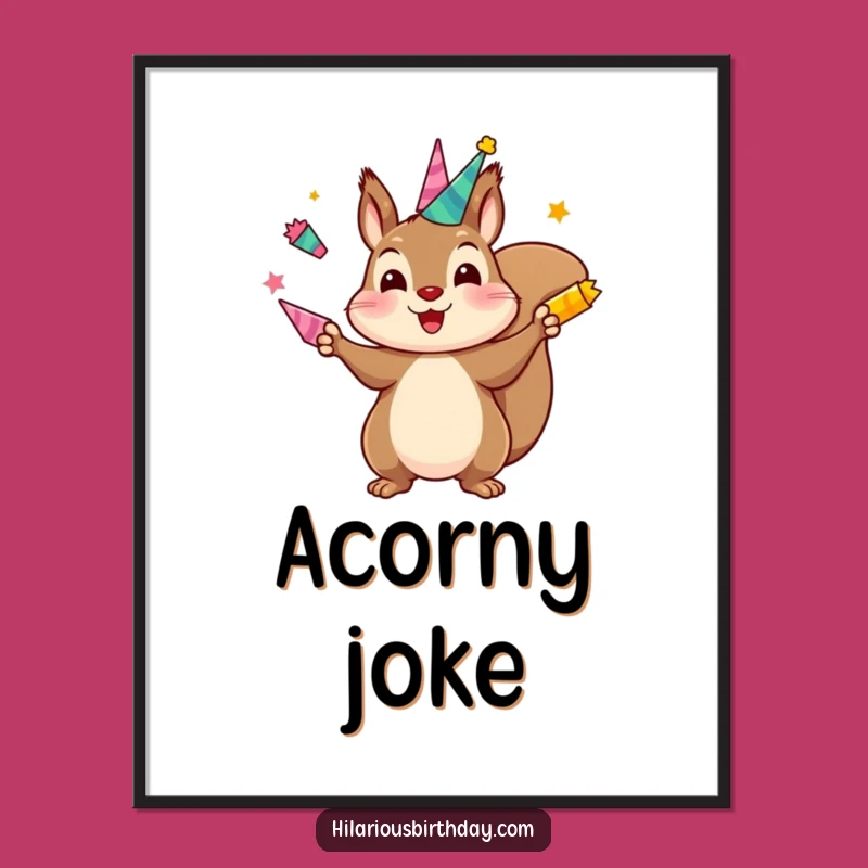 Funny Squirrel Juggling Digital Print: Kawaii Energy, Instant Cheer!