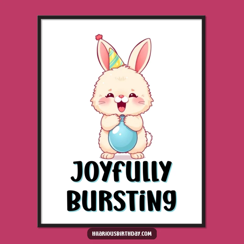 Funny Bunny Party Digital Art - Festive Decor, Instant Gift