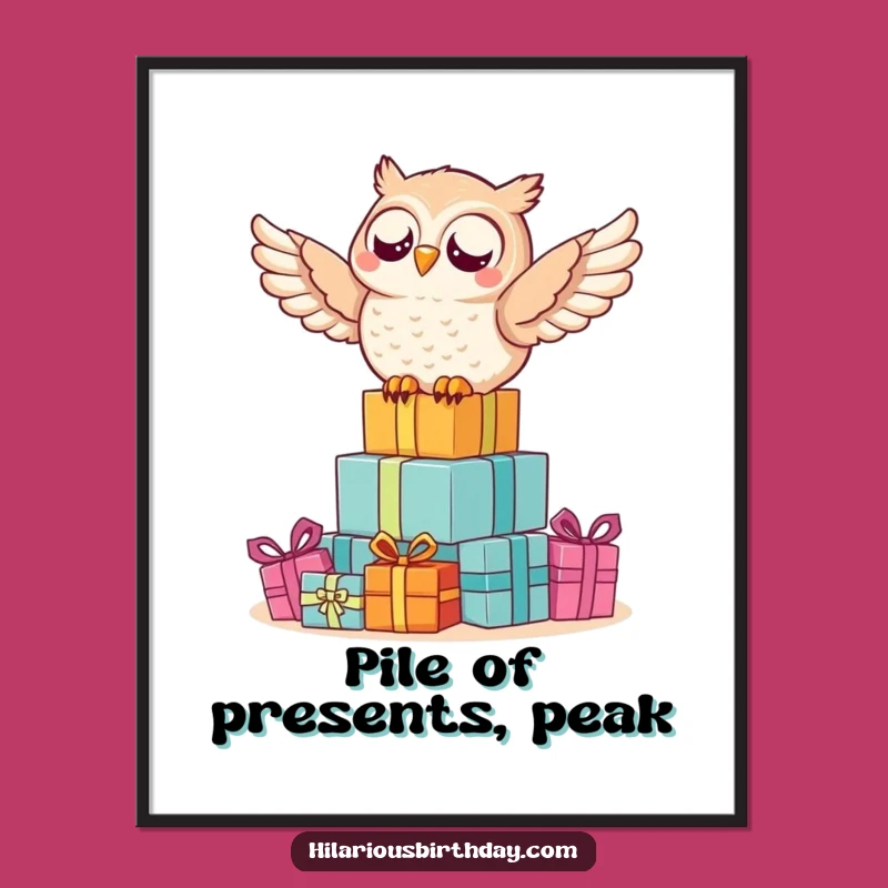 Funny Owl Gift Digital Art: Delighted Rider Download, Perfect Funny Gift!