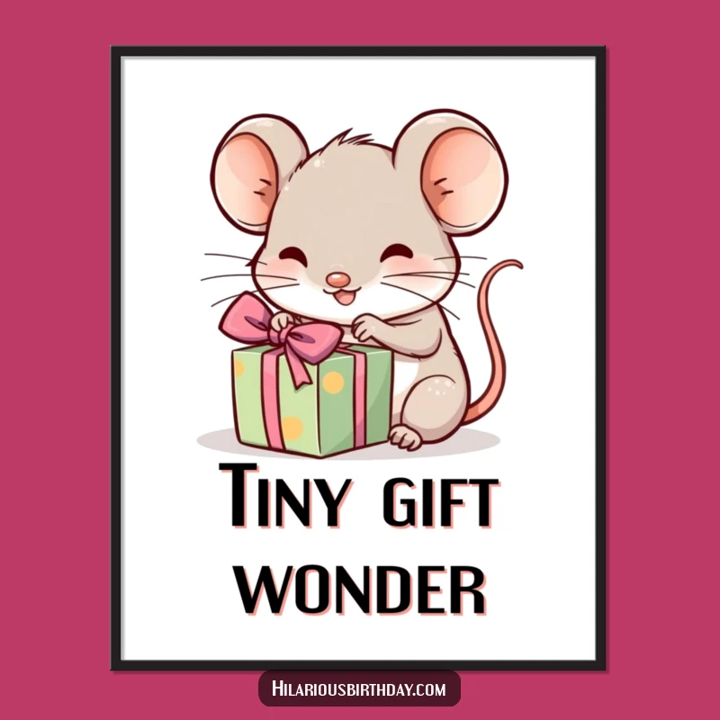 Funny Kawaii Mouse Gift Digital Print - Instant Joyful Art Gift