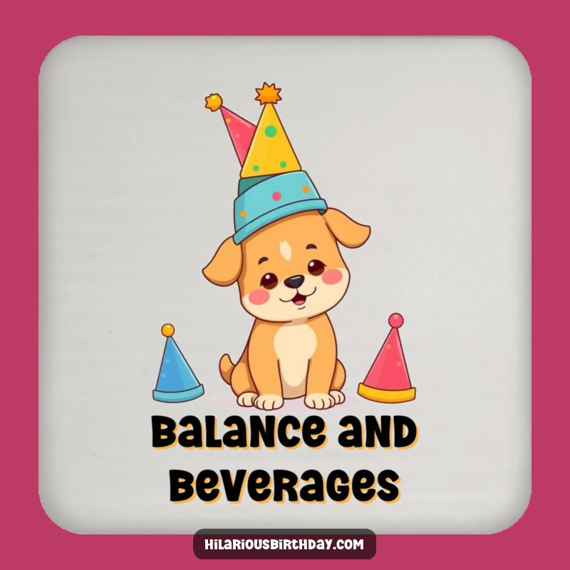 Funny Dog Party Hat Coaster: Determined Protection for a Hilarious Gift