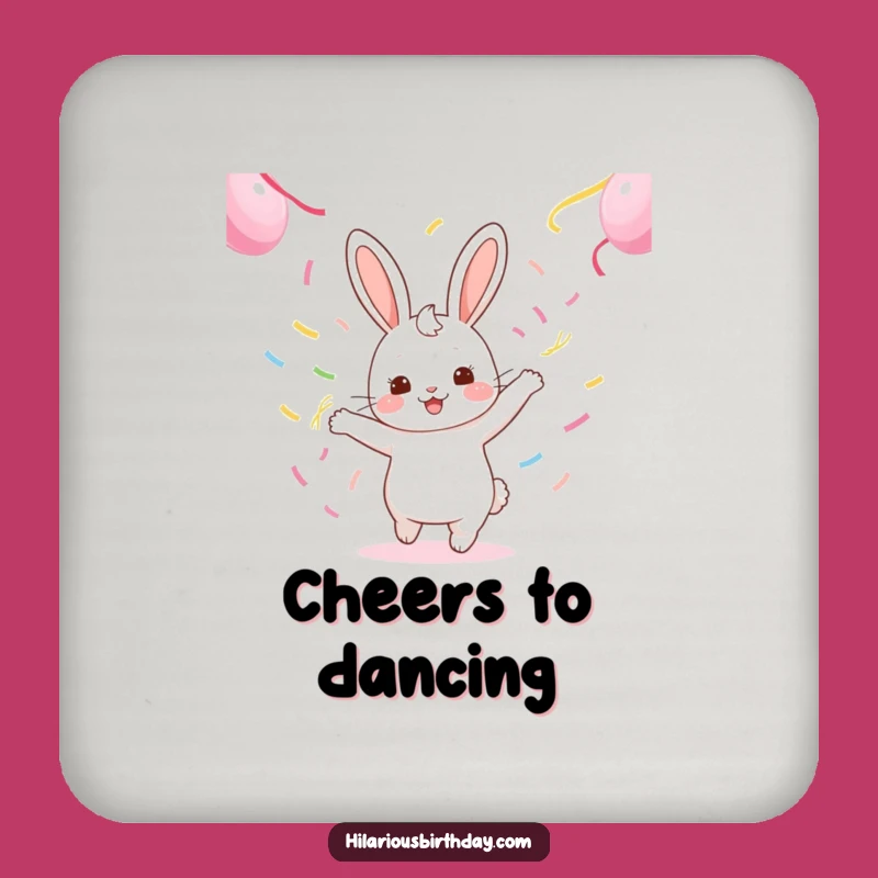 Funny Kawaii Rabbit Dance Coaster: Protect Surfaces with Fun!