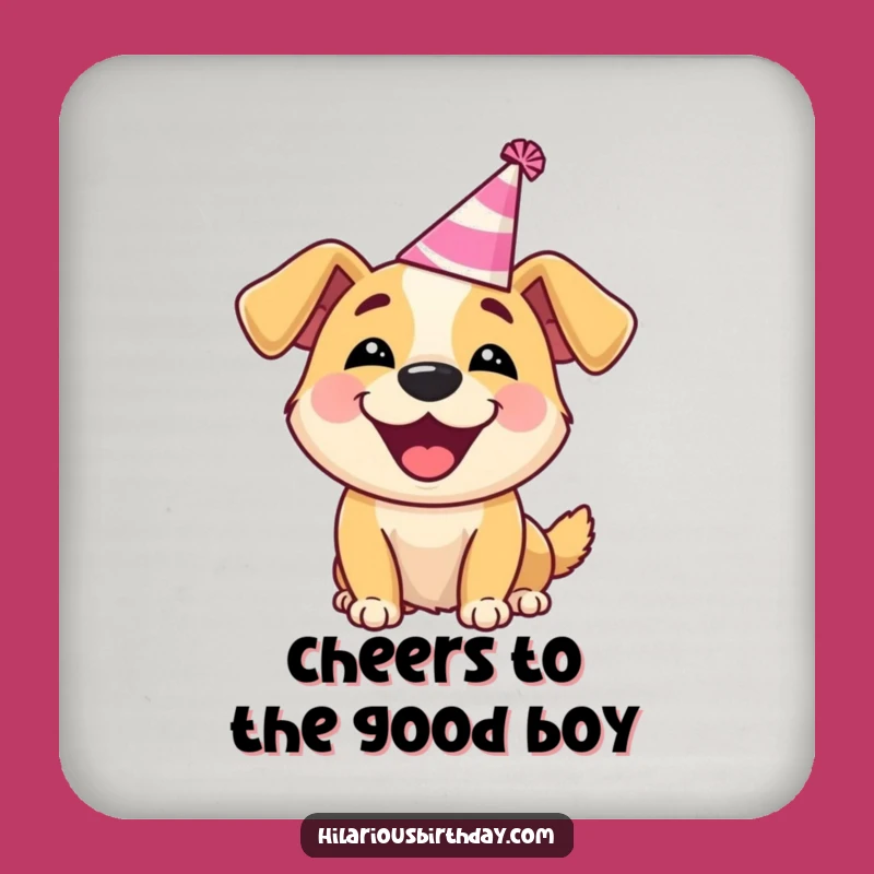 Funny Dog Party Hat Coaster Set: Protect Surfaces with Hilarious Paws