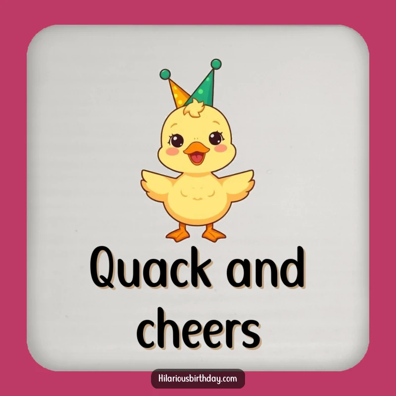 Funny Duckling Party Crown Coaster: Protect Surfaces with Festive Flair!