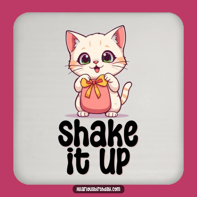 Funny Kawaii Cat Coasters: Protect Surfaces With Gift Bag Fun