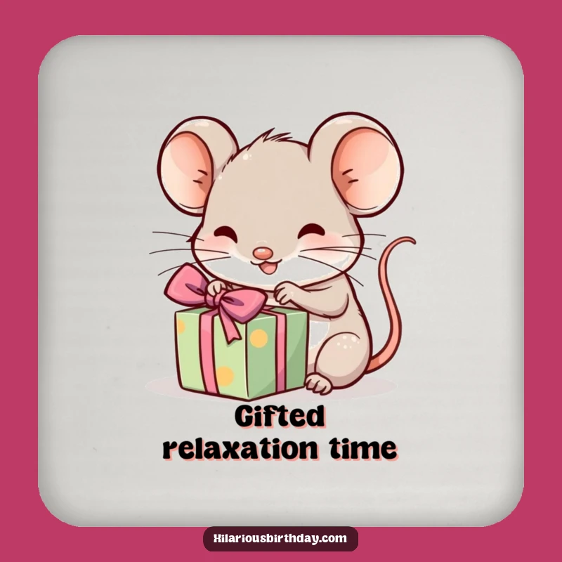 Funny Kawaii Mouse Gift Coaster - Festive Table Protection Gift