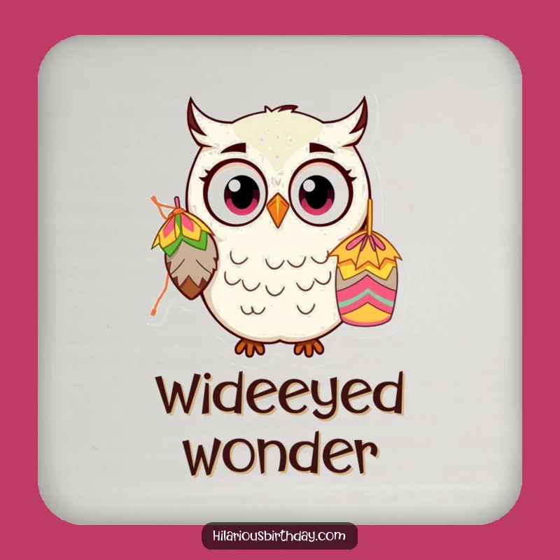Funny Kawaii Owl Coaster: Protect Surfaces with Piñata Surprise Humor