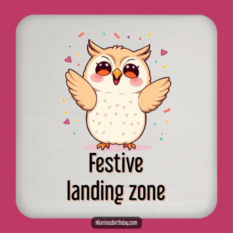 Funny Kawaii Owl Confetti Coaster - Festive Table Protection Gift