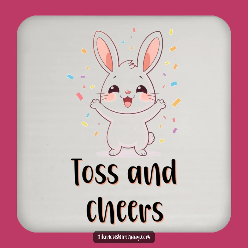 Funny Rabbit Confetti Coaster: Cheerful Protection for a Hilarious Gift