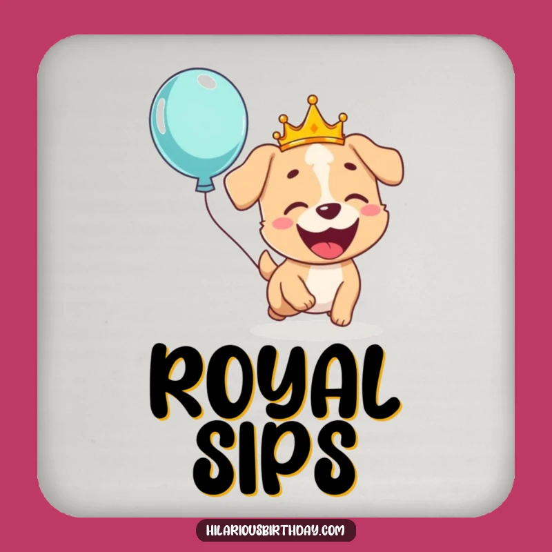 Funny Dog Crown Drink Coaster: Protect Surfaces with Regal Pup Fun