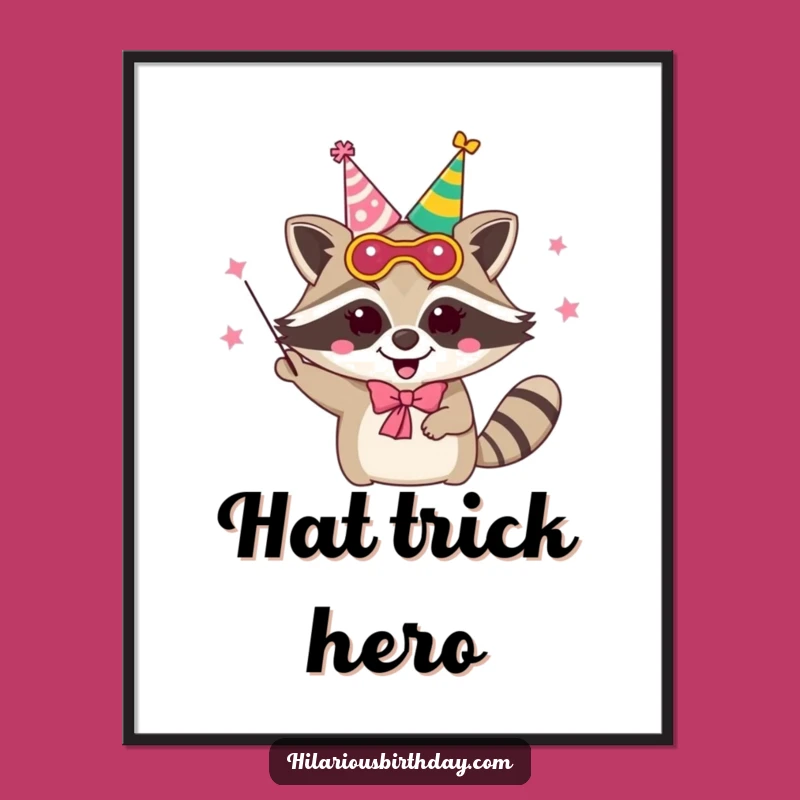 Funny Raccoon Party Poster: Juggling Mask Art - Wall Decor!