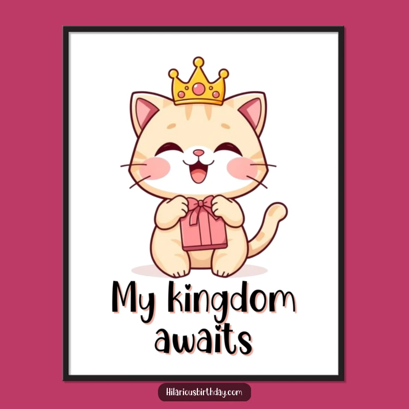 Funny Cat Crown Gift Poster: Regal Art for Cat Lovers' Walls