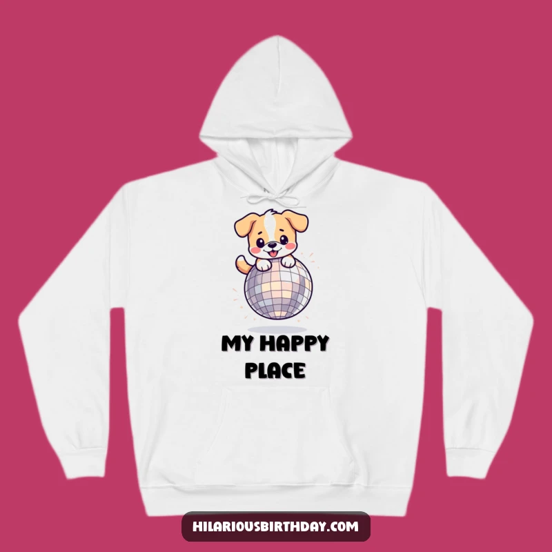 Cozy Kawaii Dog Disco Hoodie Funny Gift: Party Warm!